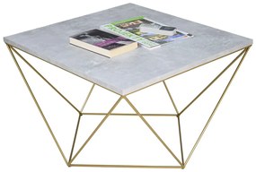 Nowoczesny stolik kawowy beton + złoty H7-N43
