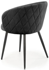 Krzesło tapicerowane K430 VELVET czarne HALMAR