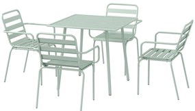 Outsunny Zestaw mebli ogrodowych 5-częściowy, odporny na warunki atmosferyczne, nowoczesny design, zielony, 80x80x74cm | Aosom PL