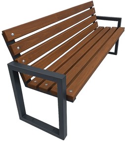 Ławka ogrodowa z metalowymi nogami w kolorze orzech 182 cm - Vepa