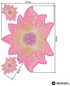 Naklejki na ścianę - Lotosowa mandala różowy