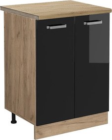 Szafki kuchenne czarny wysoki połysk 60x60x81.6 r-line