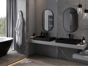 Mexen Loft lustro łazienkowe owalne 85 x 50 cm, rama czarna - 9851-085-050-000-70