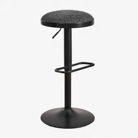 Zestaw 2 Regulowanych Wysokich Stołków Z Metalu I Tkaniny Igarasi Gris - Negro - Sklum