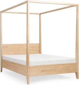 Bukowe łóżko sypialniane ze stelażem na baldachim Canopy