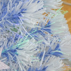 HOMCOM sztuczna choinka z 3 lampkami LED, drzewko PVC, metal, biały+niebieski, Ø 60 x wys. 120 cm | Aosom PL