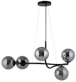 Lampa wisząca - Vena 5, szare kule - nowoczesne oświetlenie wnętrza, 33679