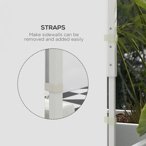 Outsunny Zasłony do Altany, Zestaw 2 szt., do altan ogrodowych 3x6m lub 3x3m, z oknami i drzwiami, Biały