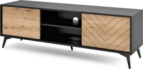 Szafka RTV stojąca DIAMANTE 153,4 cm do Salonu pod Telewizor - Czarny