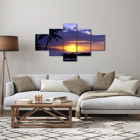 Obraz zachodu słońca nad morzem (125x70 cm)