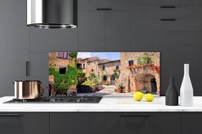 Panel Szklany Malownicza Uliczka W Kwiatach