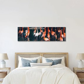 Obraz stada flamingów (170x50 cm)