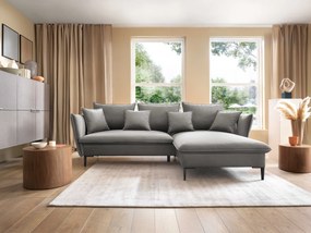 Masseno Narożnik SOLE z funkcją spania i pojemnikiem na pościel Narozniki L, Rozkładana sofa - Szary, RIVIERA 91