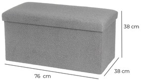 Szary puf z materiału bouclé Folding – Casa Selección