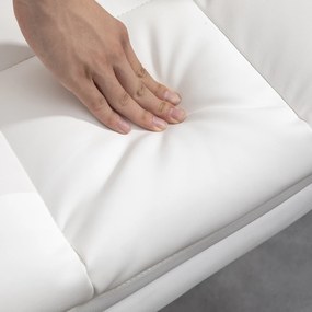 HOMCOM Ergonomiczny fotel biurowy z regulacją wysokości 48-56 cm nachylanym oparciem i podnóżkiem 69 x 65 x 107-115 cm biały | Aosom PL