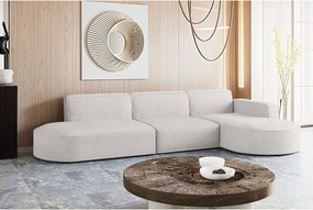 Narożnik w kształcie L Modena L, tkanina Poso, Ecru, Prawy