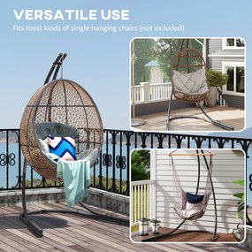 Outsunny Stelaż metalowy do fotela wiszącego w kształcie litery C z podstawą do 150kg - Czarny