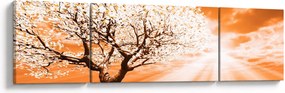 Pomarańczowy obraz drzewa (170x50 cm)