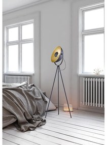 Ciemnoszara metalowa lampa stojąca Trio Chewy, wys. 160 cm