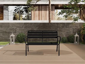 Ławka ogrodowa z metalu - Czarny - MIRMANDE marki MYLIA