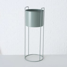 Metalowe doniczki na stojaku Melanda, jasnozielone, 3 sztuki