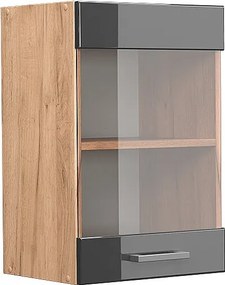 Szklana szafka kuchenna antracyt wysoki połysk 40x31x60 r-line