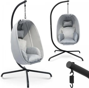 Fotel bujany podwieszany MIADOMODO szary, nośność 160 kg