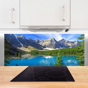 Szkło do Kuchni na Ścianę Leśne Jezioro u Stóp Gór