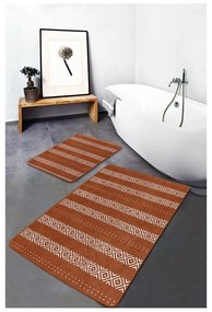 Brązowe aksamitne dywaniki łazienkowe zestaw 2 szt. 60x100 cm – Mila Home