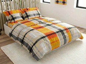 PrzytulneMieszkanie.pl PrzytulneMieszkanie.pl Pościel z kory z bawełny Renforcé ORANGE KUBE kolorowa Rozmiar pościeli: 70 x 90 cm | 140 x 200 cm