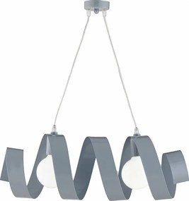 Helix - Lampa wisząca z matowego, szarego lakierowanego żelaza z regulowanym kablem elektrycznym, 2 światła, dł. 54 x 20 cali - BL141-2-GR
