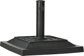 Outsunny Stojak pod Parasol 12 kg, na Rury Ø32, 38, 48 mm, odporny na warunki atmosferyczne, z obudową z Żywicy, Czarny