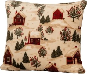 Mikropluszowa poszewka na poduszkę FARM HOUSE 45x45 cm, kremowy
