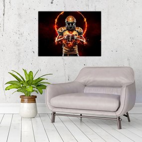Obraz na szkle - Zawodnik futbolu amerykańskiego (70x50 cm)