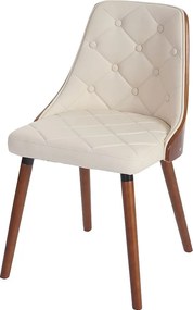 Krzesło do jadalni MCW-A75, kremowa sztuczna skóra