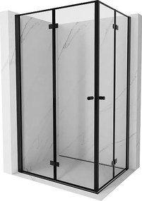 Mexen Mist-F Duo kabina prysznicowa składana lewa 90 x 80 cm, czarna ramka, czarna -  8A6-090L-080P-70-70