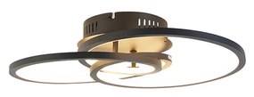 Plafon / Lampy sufitowe czarny 45 cm z wbudowanym LED 3-stopniowy ściemniacz - RowinDesignerski Oswietlenie wewnetrzne