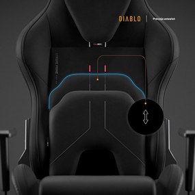 Fotel gamingowy materiałowy Diablo X-One Prime Normal Size, Burned Black