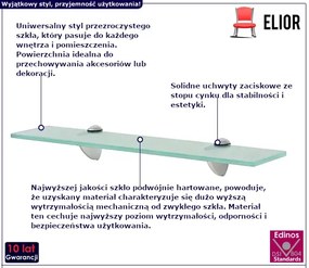 Solidna półka szklana 50x20 B5-P21