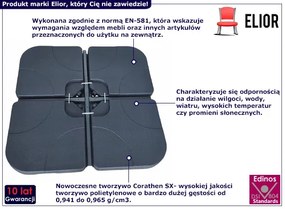 Kwadratowa czarna podstawa do parasola ogrodowego - Arys
