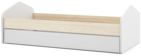Białe łóżko dziecięce w dekorze sosny z wysuwanym łóżkiem 90x200 cm Estefania – Marckeric