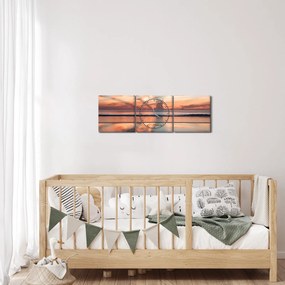 Obraz promieni słonecznych nad plażą Dayton (z zegarem) (90x30 cm)
