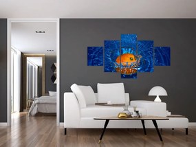 Obraz - pomarańcza w wodzie (125x70 cm)