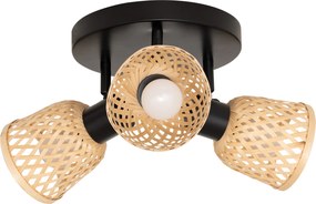 Lampy sufitowe LIO 3 klosze z plecionego bambusa, 3 x Ø 25 cm