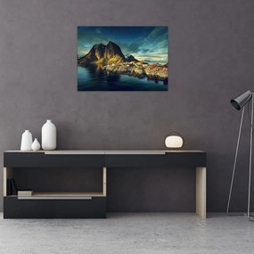 Obraz wioski rybackiej w Norwegii (70x50 cm)