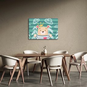 Obraz - Niedźwiadek w lesie (70x50 cm)