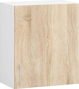 Szafka kuchenna AKORD W50 system LIMA Biała 50 cm 1 drzwi kolor Dąb Sonoma mat 2 półki 50x30,5x58 cm