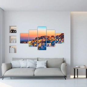 Obraz - Santorini o zmierzchu (125x70 cm)