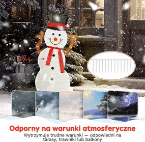 Outsunny 3-częściowa świąteczna dekoracja bałwanków, oświetlenie LED, kołki gruntowe, wodoodporna, stal, poliester, biały | Aosom PL