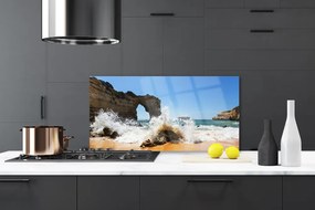 Panel Szklany do Kuchni Szum Fal Na Brzegu